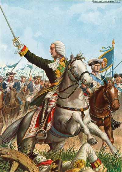 Charles Emmanuel III à la bataille de Guastalla en 1734 - Tancredi Scarpelli