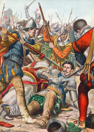 Gaston de Foix mourant à la bataille de Ravenne en 1512 - Tancredi Scarpelli