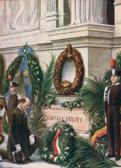 Hommage par il Duce à la tombe du soldat inconnu - Tancredi Scarpelli