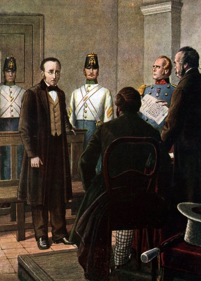 Lecture de la lettre de condamnation de Silvio Pellico et Piero Maroncelli à l