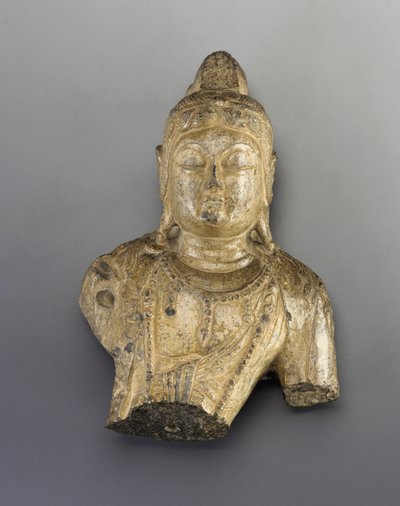 Petit buste de figure bouddhiste - Tang Dynasty Chinese School