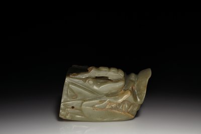 La tête de dragon en jade Junkunc - Tang Dynasty Chinese School