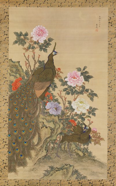 Paons et pivoines, 1820 - Tani Buncho