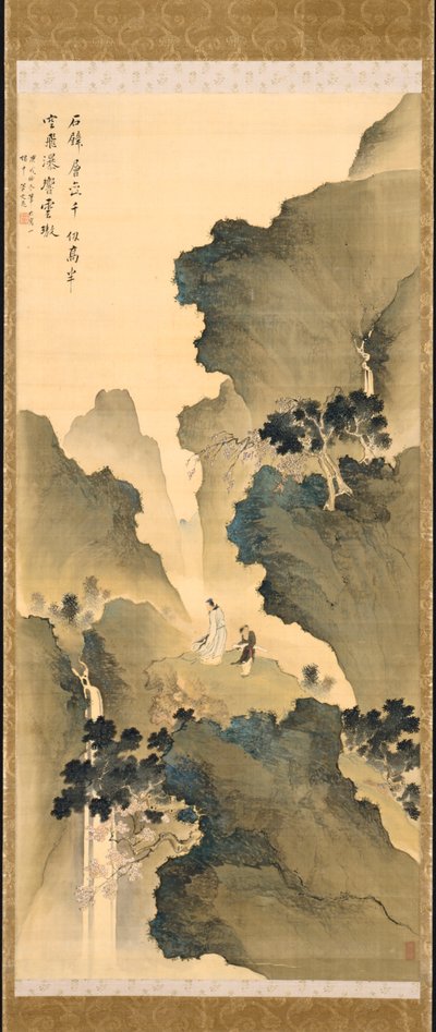 Regarder une cascade, rouleau suspendu - Tani Buncho