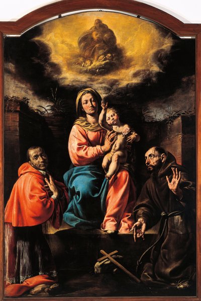 Italie, Varallo, peinture de la Vierge à l