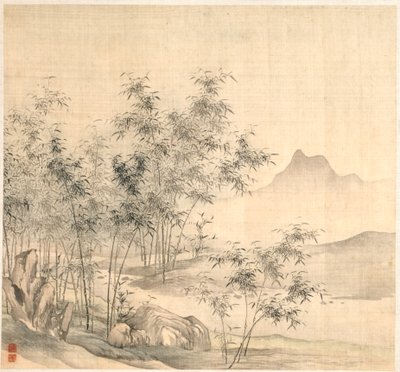 Une grue solitaire dans le bosquet de bambous, début des années 1600 - Tao Hong