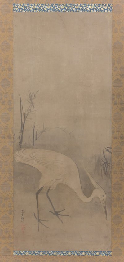 Héron blanc Shirosagi zu, début du XVIIe siècle - Tawaraya Sotatsu
