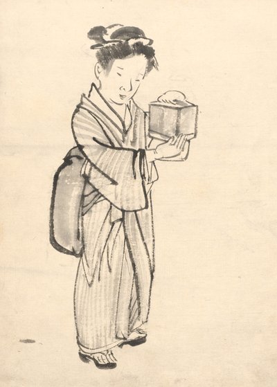 Fille tenant une cage à grillons - Tawaraya Sōri