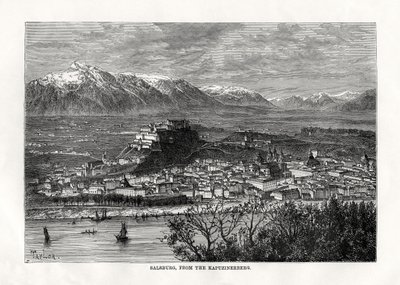 Salzbourg, depuis le Kapuzinerberg, Autriche, 19e siècle - Taylor