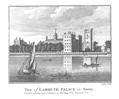 Vue du palais de Lambeth dans le Surrey, fin du 18ème siècle - Taylor
