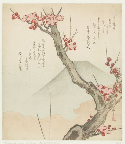 Mont Fuji et un prunier en fleurs - Teisai Hokuba