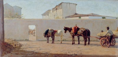 Un matin de printemps. Le mur blanc, vers 1867 - Telemaco Signorini