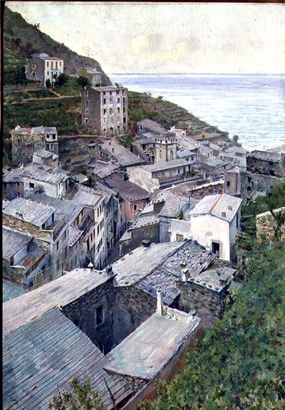 Toits à Riomaggiore - Telemaco Signorini