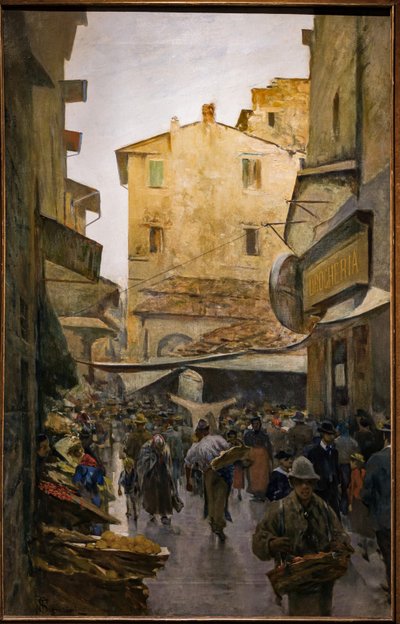 Le vieux marché depuis la rue Degli Speziali, vers 1882 - Telemaco Signorini