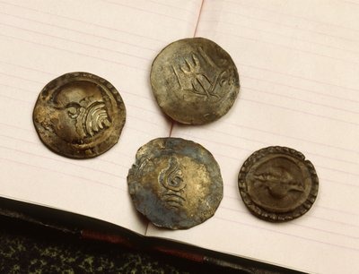 Pièces de monnaie du royaume Mon de Dvaravati, 8e-9e siècle - Thai School