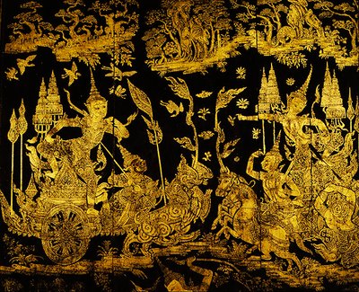 Épisode du Ramakien (détail) - Thai School