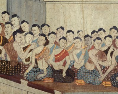 Groupe de femmes avec des tenues et des cheveux coupés typiques du 4e règne - Thai School