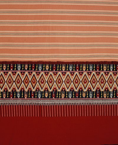 Tissu Lanna Tai Yuan avec motifs en losange Jok, Mae Chaem, nord de la Thaïlande - Thai School