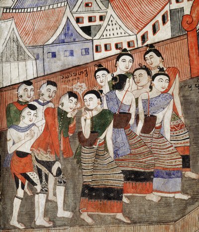 Amoureux fumant, détail d
