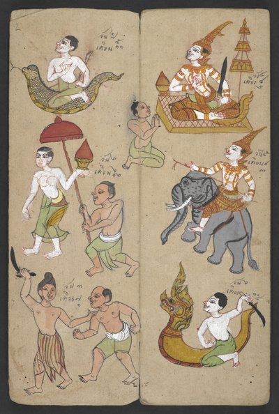 Or 16455 f.2r, Animaux du Zodiaque, de Phrommachat - Thai School