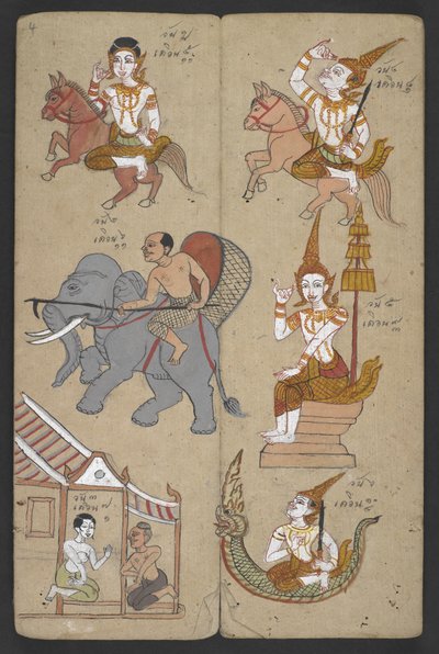 Or 16455 f.4r, Animaux du Zodiaque, de Phrommachat - Thai School