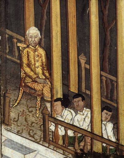 Portrait de Rama VI observant une éclipse solaire en 1868 - Thai School