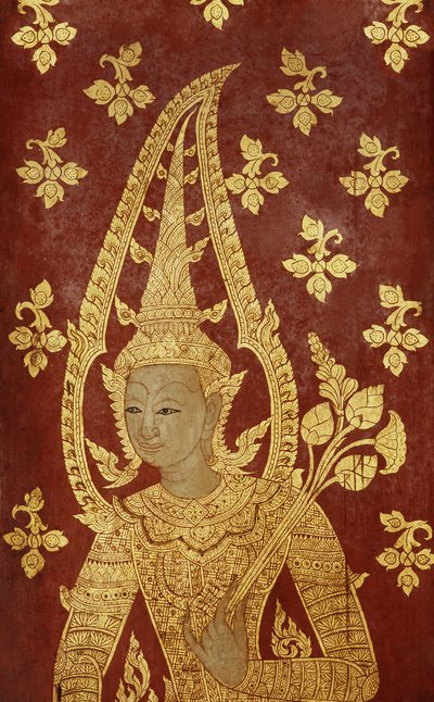 Panneau de porte de style Rattanakosin avec image d
