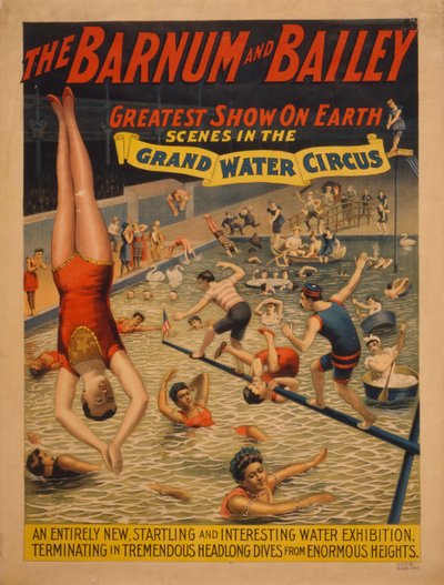 Le plus grand spectacle du monde de Barnum & Bailey. Scènes dans le grand cirque aquatique, vers 1895 - The Strobridge Lithographing Company