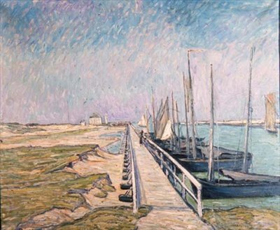 Bateaux à voile amarrés dans un port - Theo Van Brockhusen