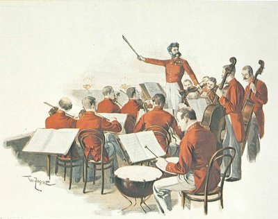 Compositeur autrichien Johann Strauss II et son orchestre au bal de la cour - Theo Zasche