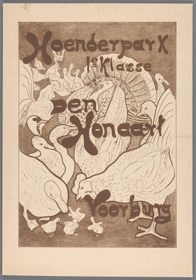 Affiche pour le Hoenderpark 1ère classe Den Honaart Voorburg - Theo van Hoytema (possibly)