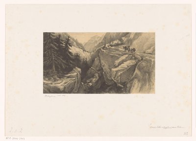 Paysage alpin avec col de montagne - Theo van Hoytema (signed by artist)