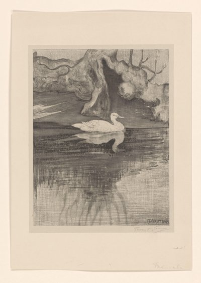 Étang avec canard - Theo van Hoytema (signed by artist)