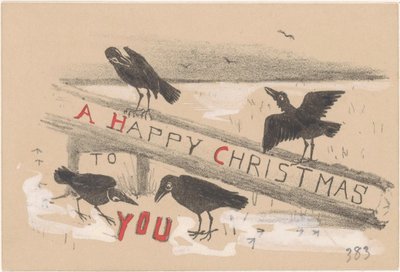 Carte de Noël avec quatre corbeaux - Theo van Hoytema