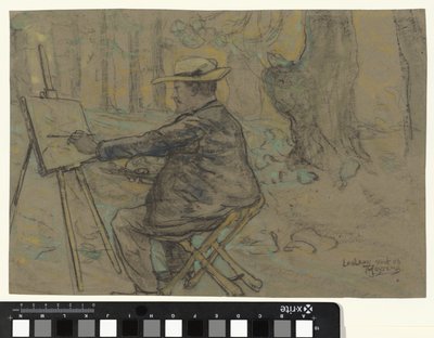 Portrait de Henricus, peignant à Loolaan à La Haye - Theo van Hoytema