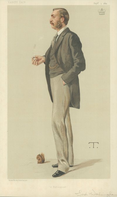 Lord Walsingham, un naturaliste, 9 septembre 1882, caricature de Vanity Fair - Theobald Chartran