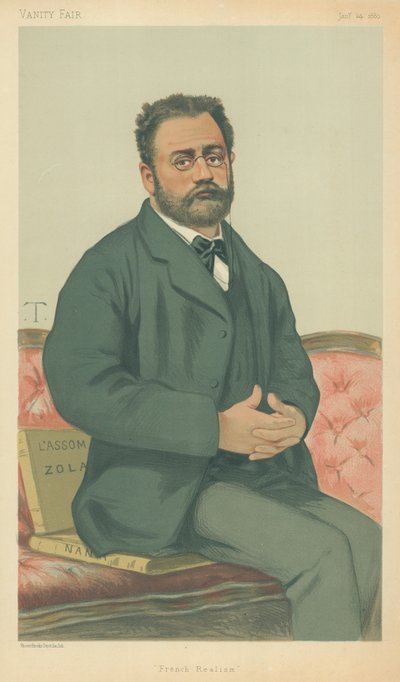 M Emile Zola, réalisme français, 24 janvier 1880, caricature de Vanity Fair - Theobald Chartran