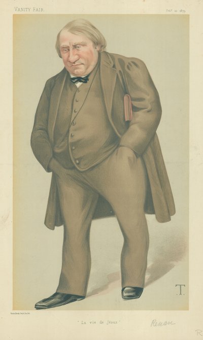 M. Joseph Ernest Renan, La vie de Jésus, 22 février 1879, caricature de Vanity Fair - Theobald Chartran