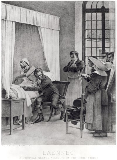 René Théophile Hyacinthe Laennec écoutant la poitrine d