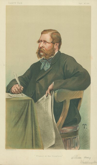 William Henry Waddington, France au Congrès, 28 septembre 1878, caricature de Vanity Fair - Theobald Chartran