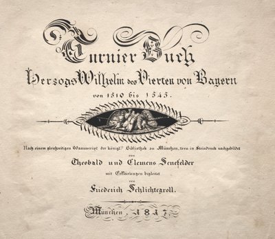 Livre sur les tournois : Page de titre, 1817 - Theobald Senefelder