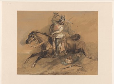 Croisé battant un soldat turc - Theodoor Schaepkens