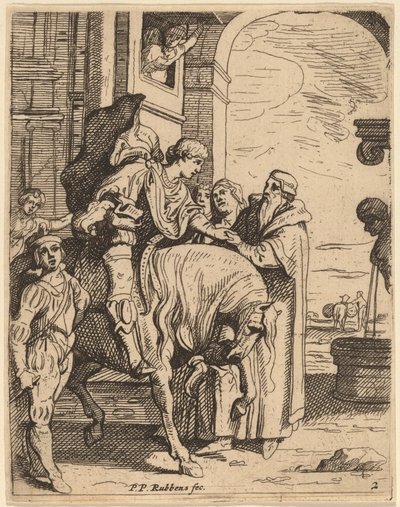 Le Fils Prodigue fait ses adieux à son père - Theodoor van Thulden after Sir Peter Paul Rubens