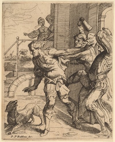 Le fils prodigue chassé de la taverne - Theodoor van Thulden after Sir Peter Paul Rubens