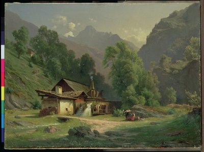 Maison du forgeron dans une vallée, 1857 - Theodor Blatterbauer