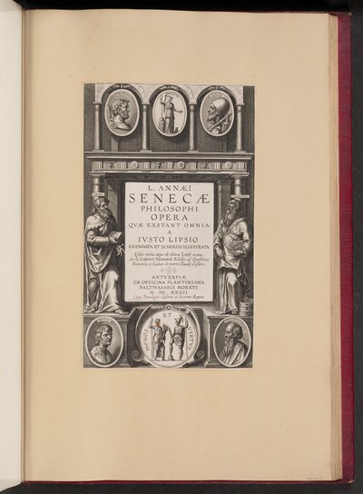 Page de titre pour L. Annaei Senecae Philosophi Opera Qvae Exstant Omnia a Ivisto Lipsio - Theodor Galle