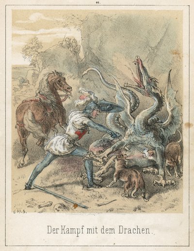 Le Combat avec le Dragon - Theodor Hosemann