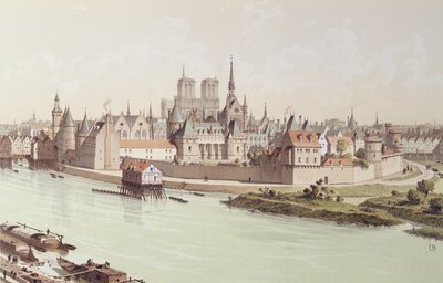 Île de la Cité en 1530 - Theodor Josef Hubert Hoffbauer