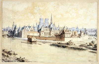 Le Palais et la Cité en 1530 (Composition rétrospective) - Theodor Josef Hubert Hoffbauer