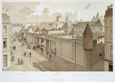 Vue du Temple en 1770, illustration de 